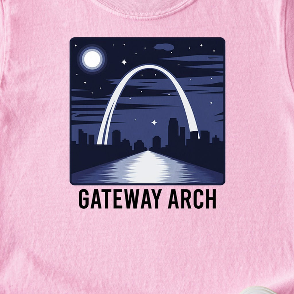 Gateway Arch at Night Kids Cotton T-Shirt
