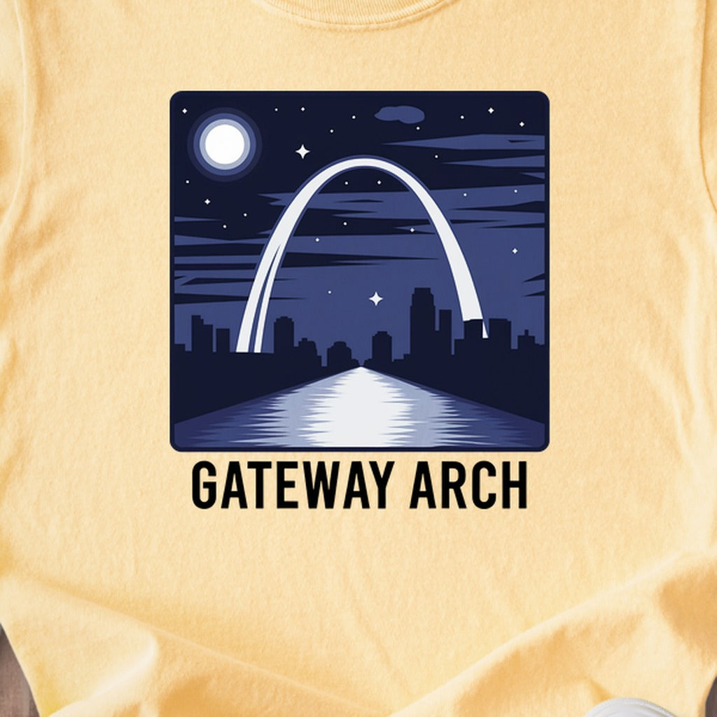 Gateway Arch at Night Kids Cotton T-Shirt