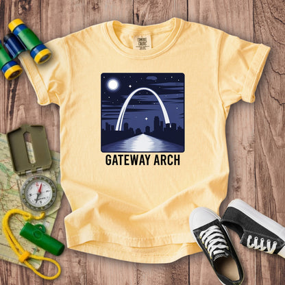 Gateway Arch at Night Kids Cotton T-Shirt