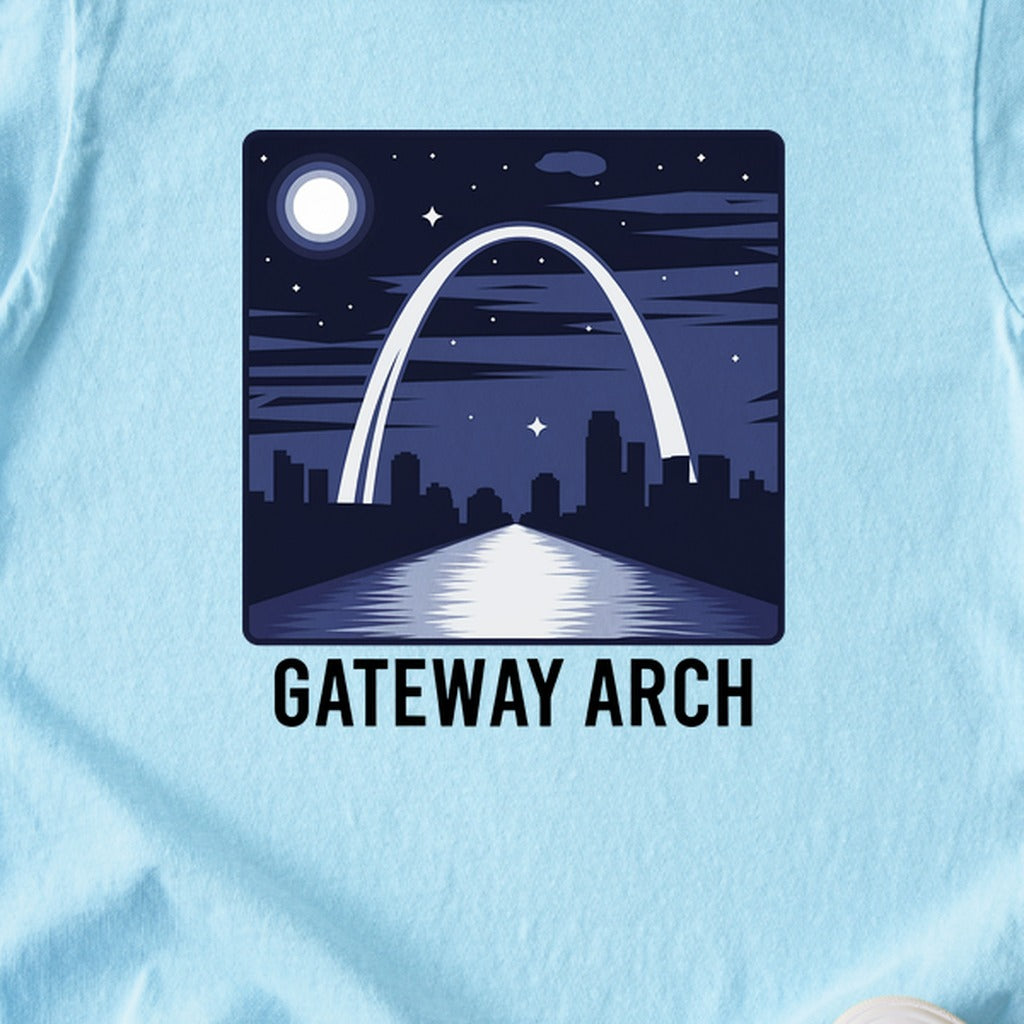 Gateway Arch at Night Kids Cotton T-Shirt