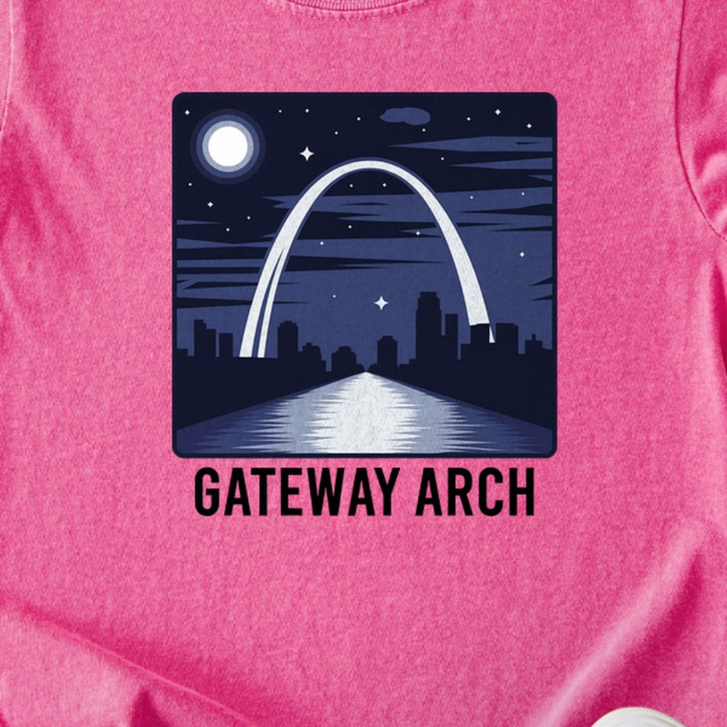 Gateway Arch at Night Kids Cotton T-Shirt