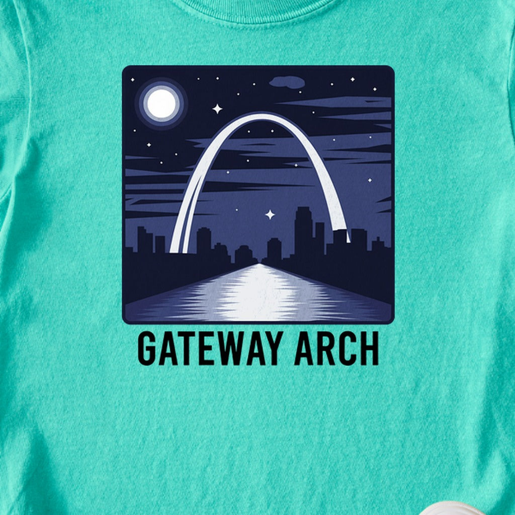 Gateway Arch at Night Kids Cotton T-Shirt