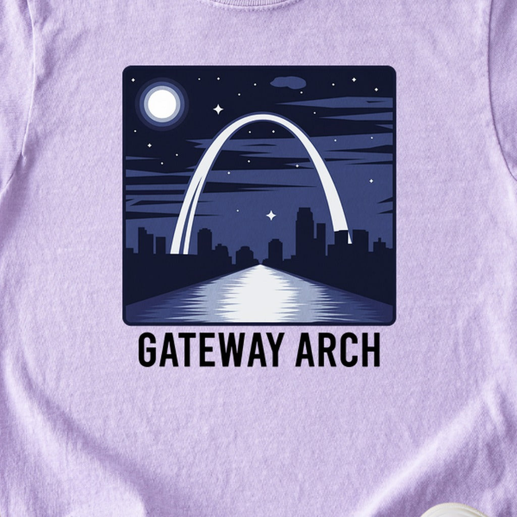 Gateway Arch at Night Kids Cotton T-Shirt