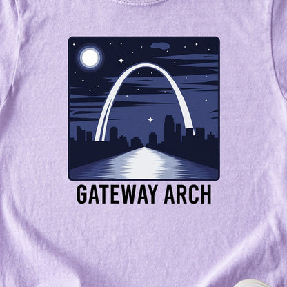 Gateway Arch at Night Kids Cotton T-Shirt