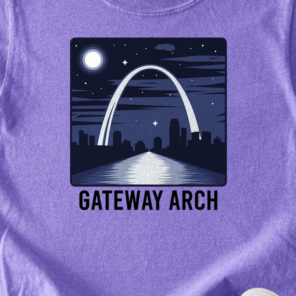 Gateway Arch at Night Kids Cotton T-Shirt