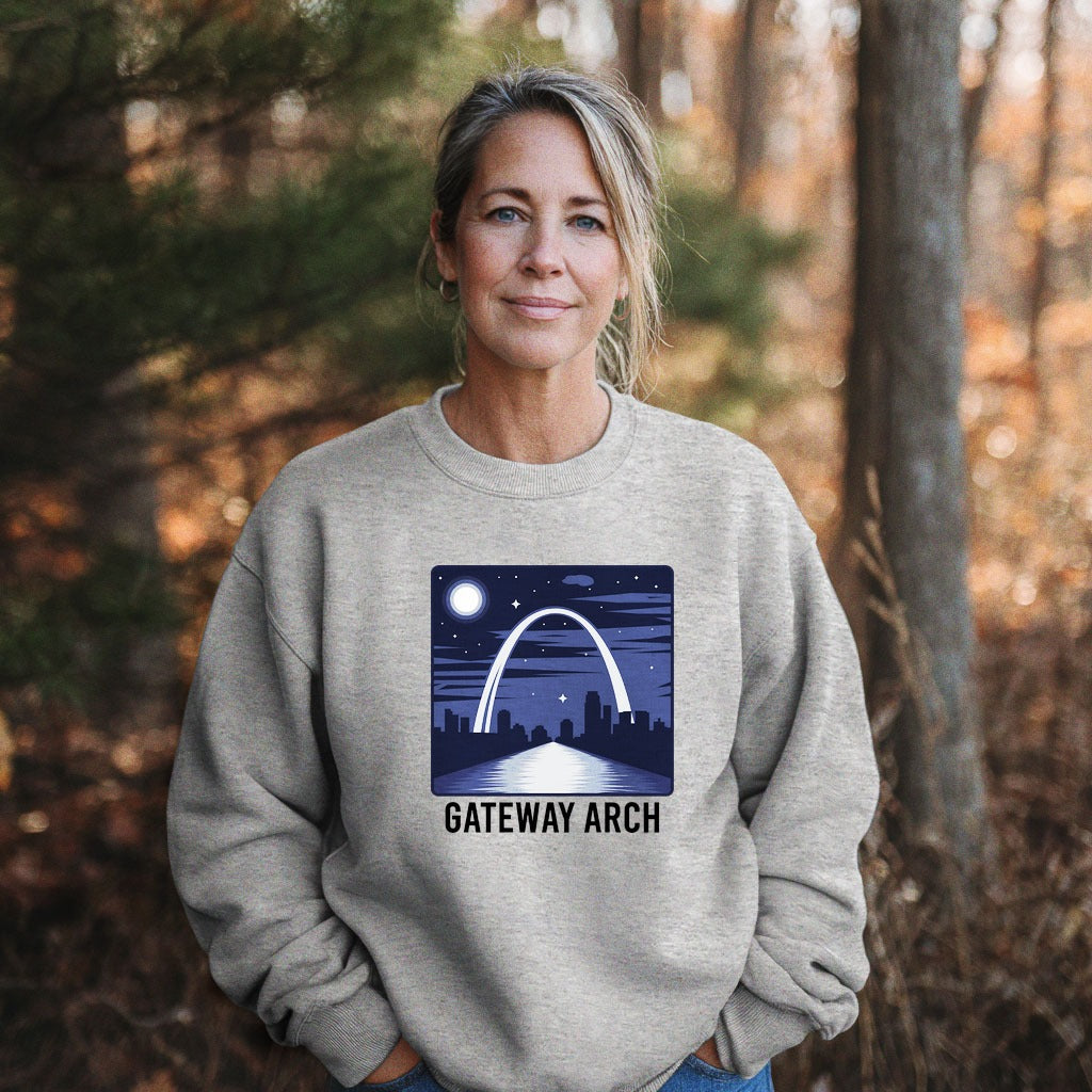 Gateway Arch at Night Crewneck Sweatshirt
