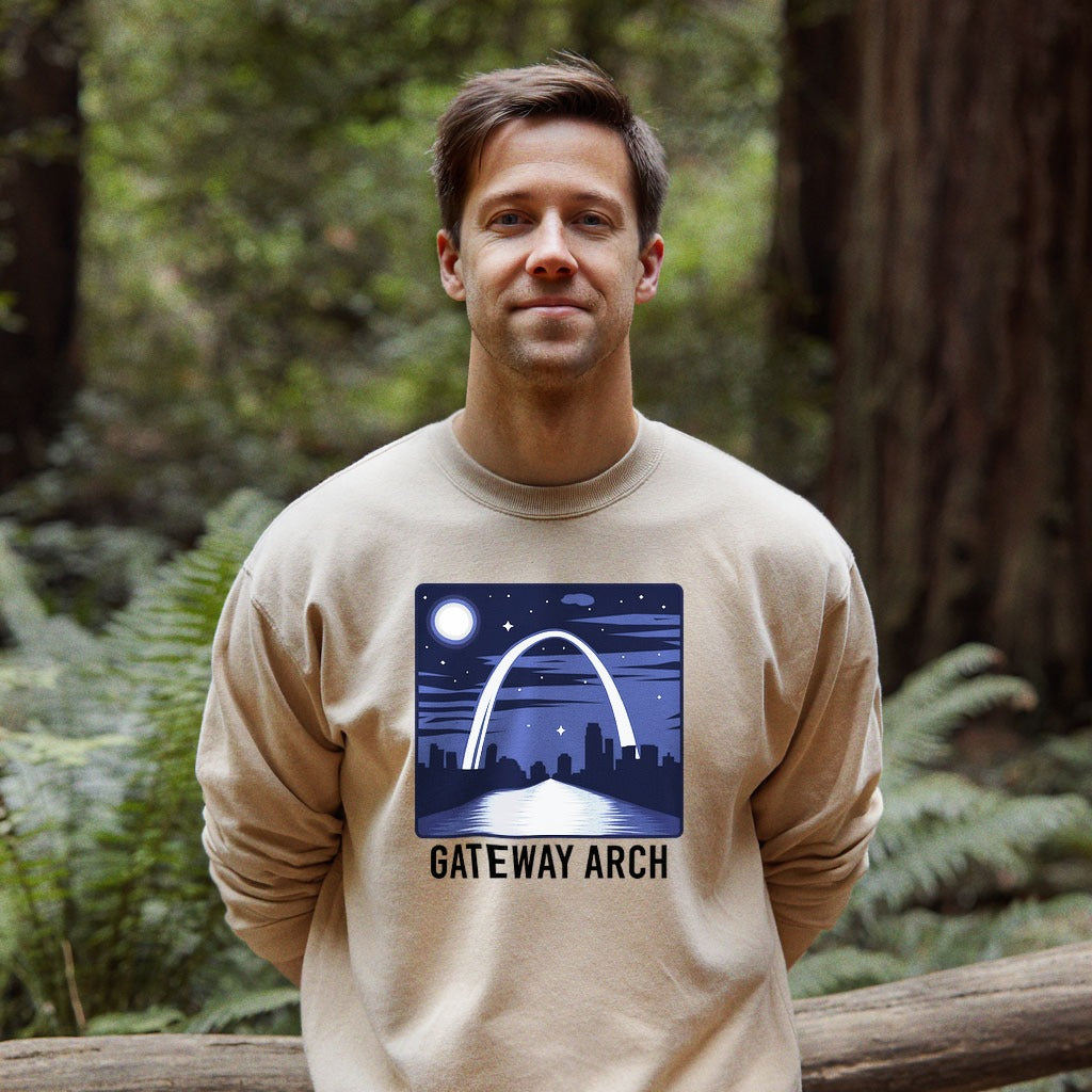 Gateway Arch at Night Crewneck Sweatshirt