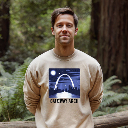 Gateway Arch at Night Crewneck Sweatshirt