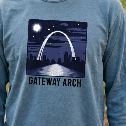 Gateway Arch at Night Premium Long Sleeve