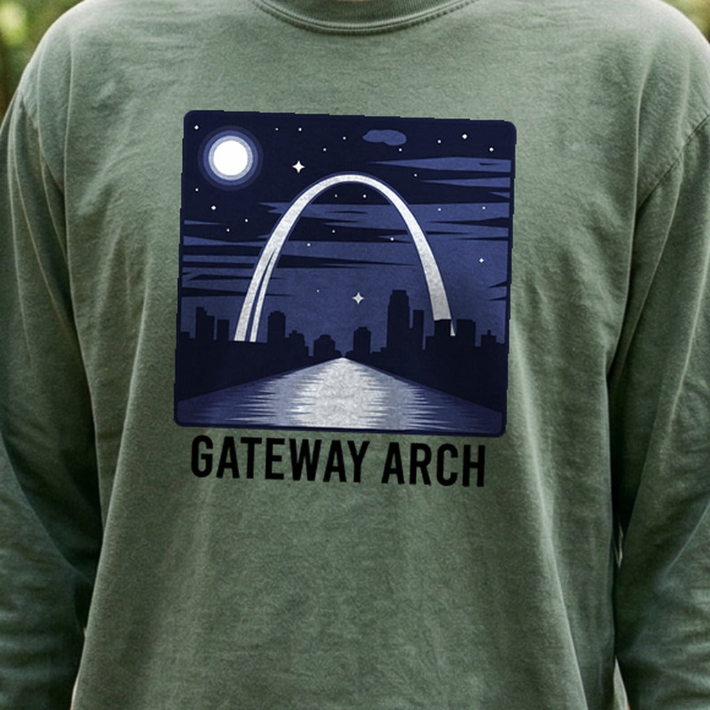 Gateway Arch at Night Premium Long Sleeve