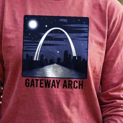 Gateway Arch at Night Premium Long Sleeve
