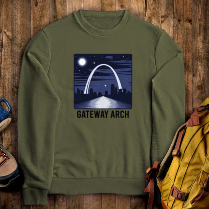Gateway Arch at Night Crewneck Sweatshirt