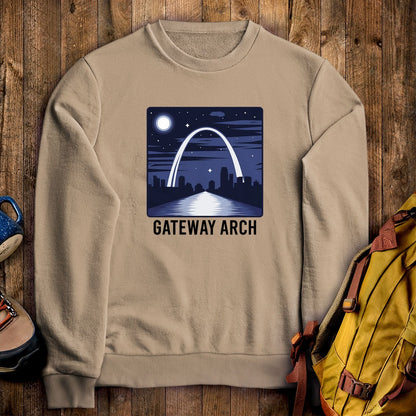 Gateway Arch at Night Crewneck Sweatshirt