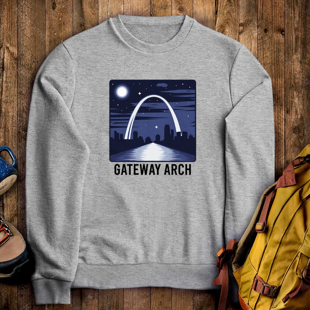Gateway Arch at Night Crewneck Sweatshirt