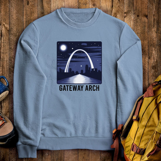 Gateway Arch at Night Crewneck Sweatshirt