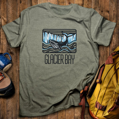 Glacier Bay National Park T-Shirt Heather Military Green Adventure and Outdoors Themed T-Shirt