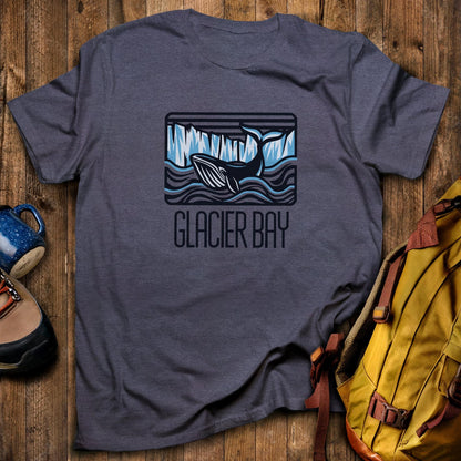 Glacier Bay National Park T-Shirt Heather Navy Adventure and Outdoors Themed T-Shirt