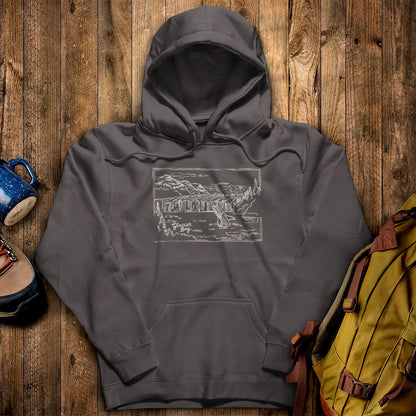 Glacier Bay Line Drawing Hoodie