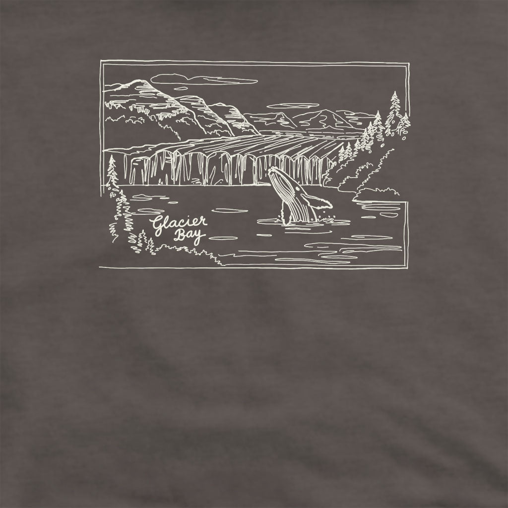 Glacier Bay Line Drawing Crewneck Sweatshirt
