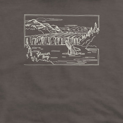 Glacier Bay Line Drawing Crewneck Sweatshirt