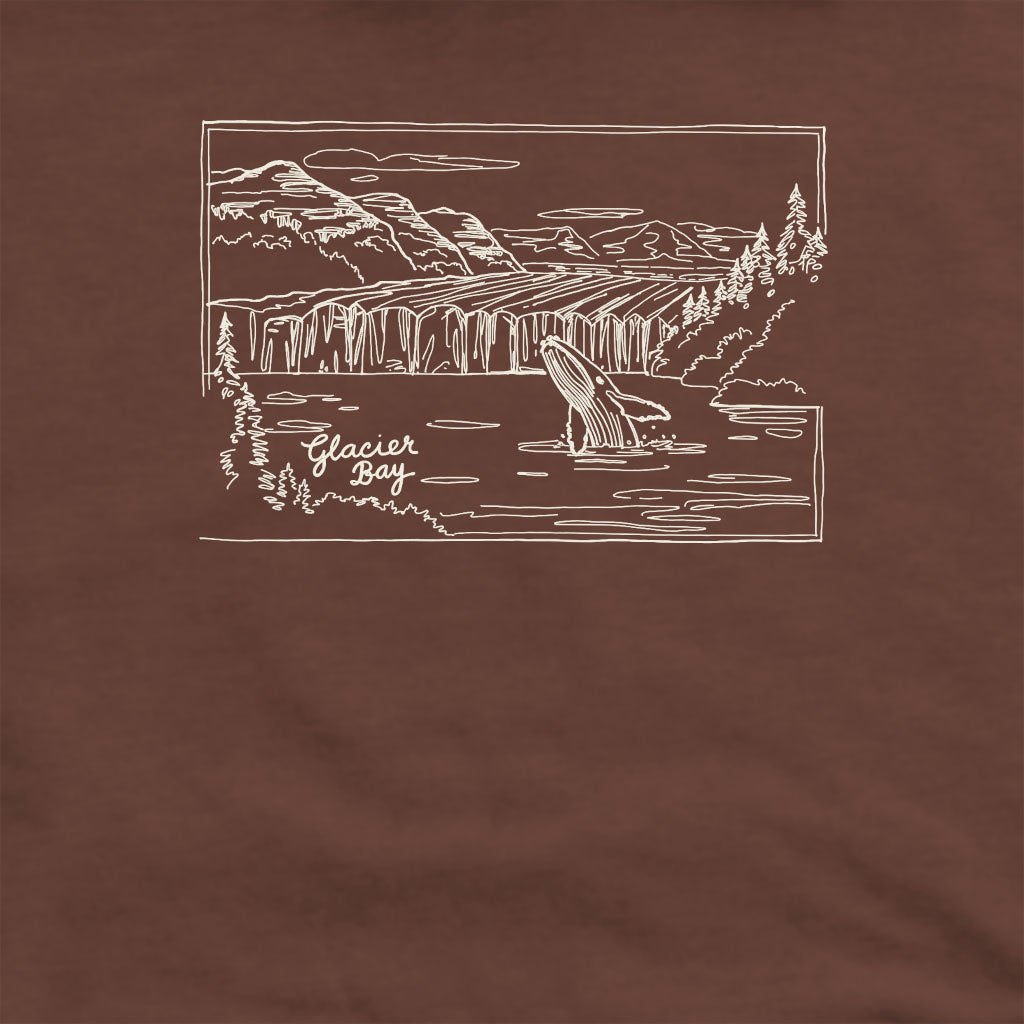 Glacier Bay Line Drawing Crewneck Sweatshirt