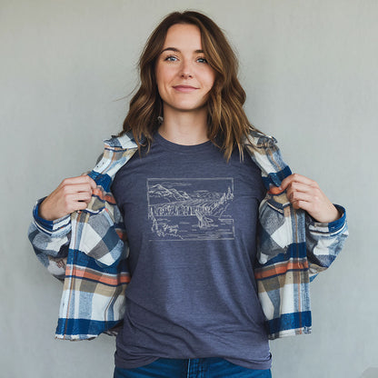 Glacier Bay Line Drawing T-Shirt