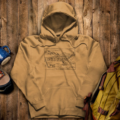 Glacier Bay Line Drawing Hoodie