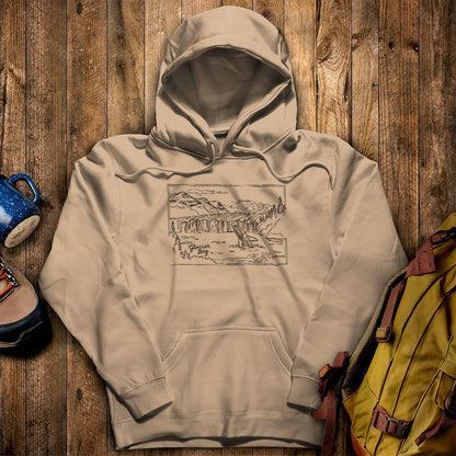 Glacier Bay Line Drawing Hoodie