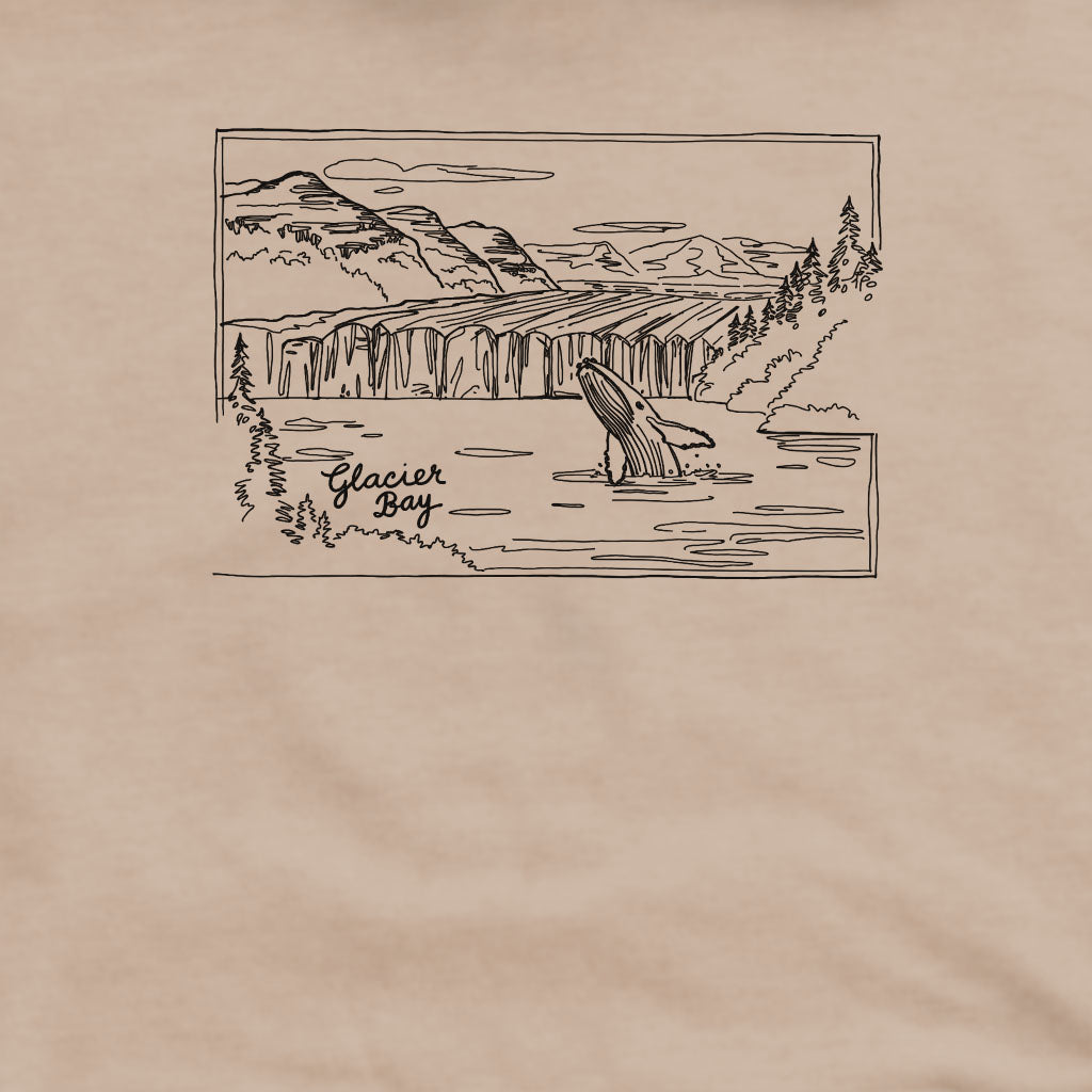 Glacier Bay Line Drawing Crewneck Sweatshirt