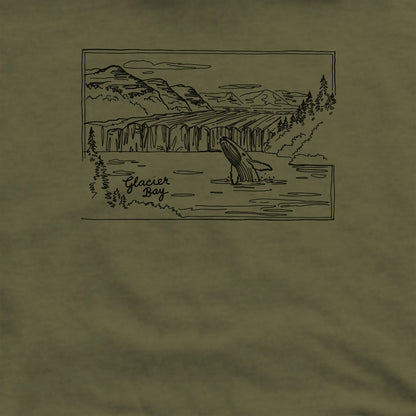 Glacier Bay Line Drawing Crewneck Sweatshirt