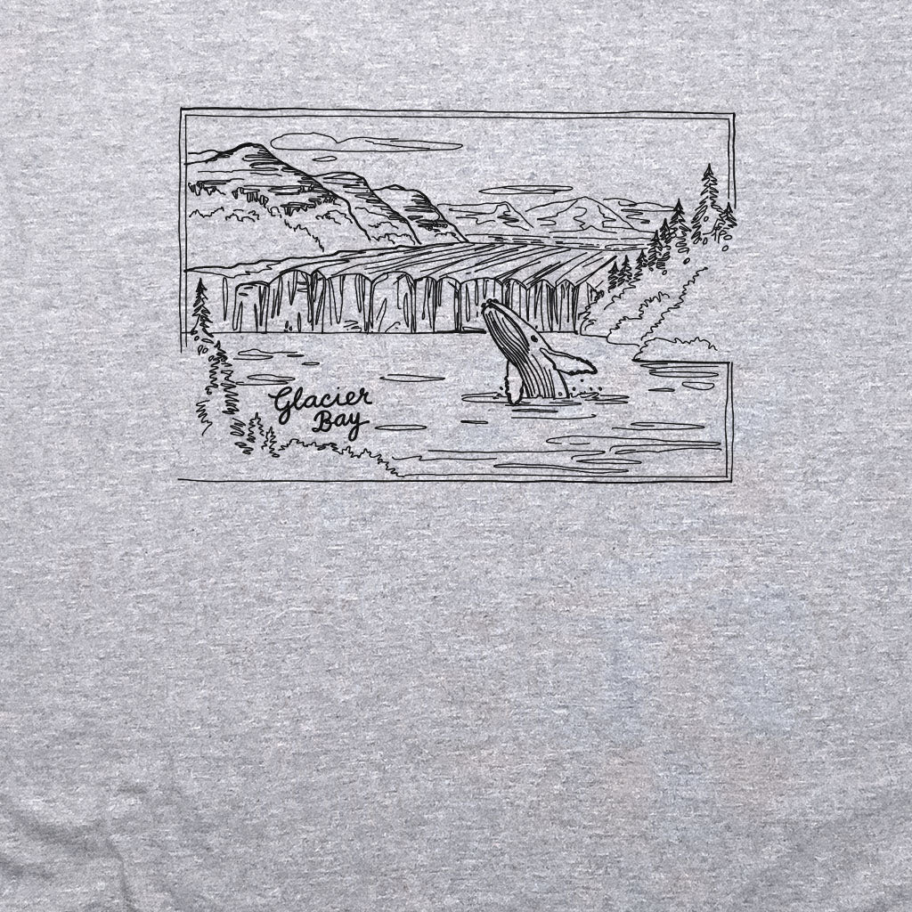 Glacier Bay Line Drawing Crewneck Sweatshirt