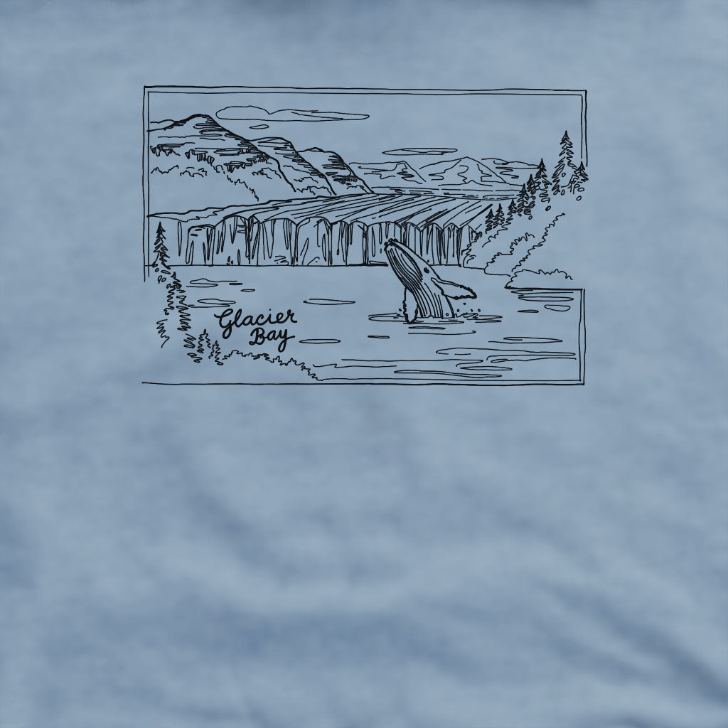 Glacier Bay Line Drawing Crewneck Sweatshirt