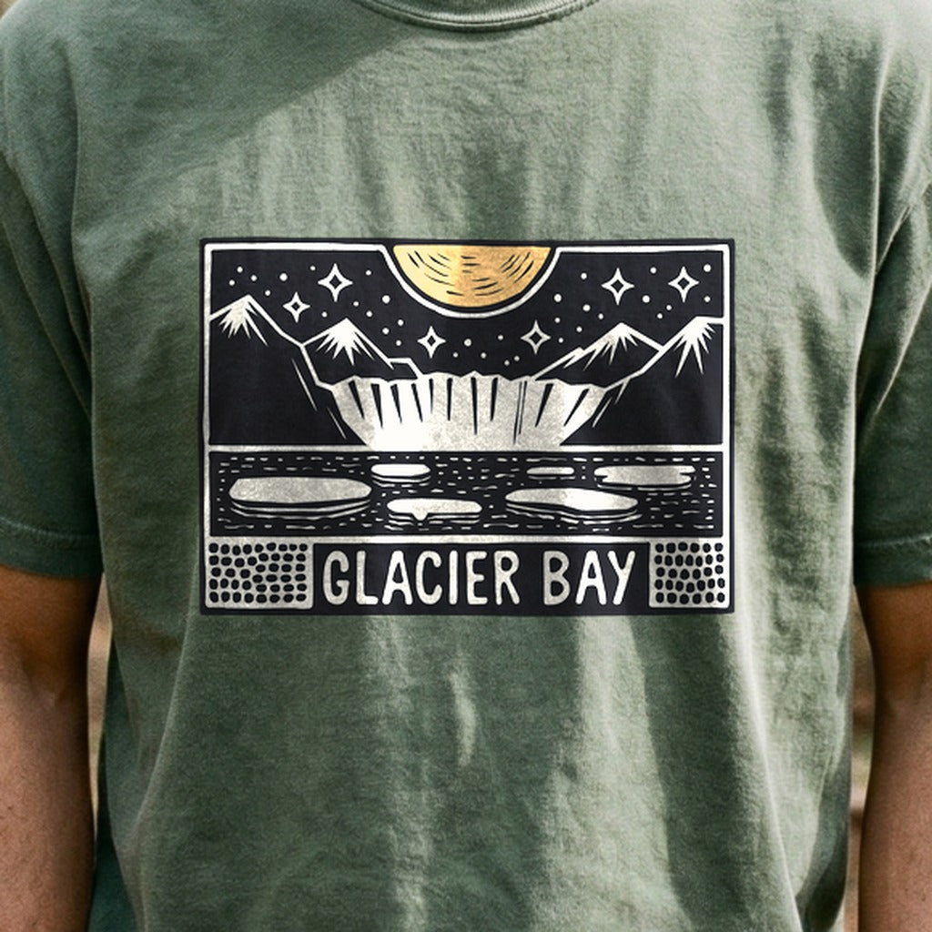 Glacier Bay at Night Cotton T-Shirt