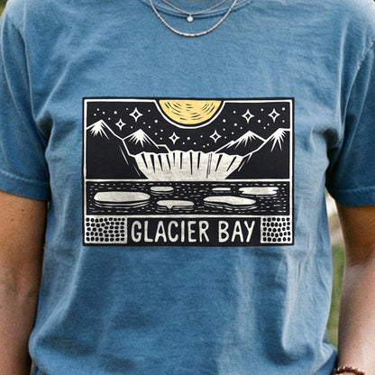 Glacier Bay at Night Cotton T-Shirt