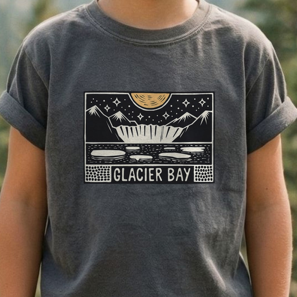 Glacier Bay at Night Kids Cotton T-Shirt