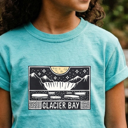 Glacier Bay at Night Kids Cotton T-Shirt