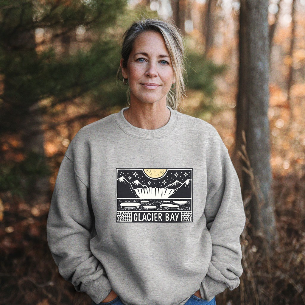Glacier Bay at Night Crewneck Sweatshirt