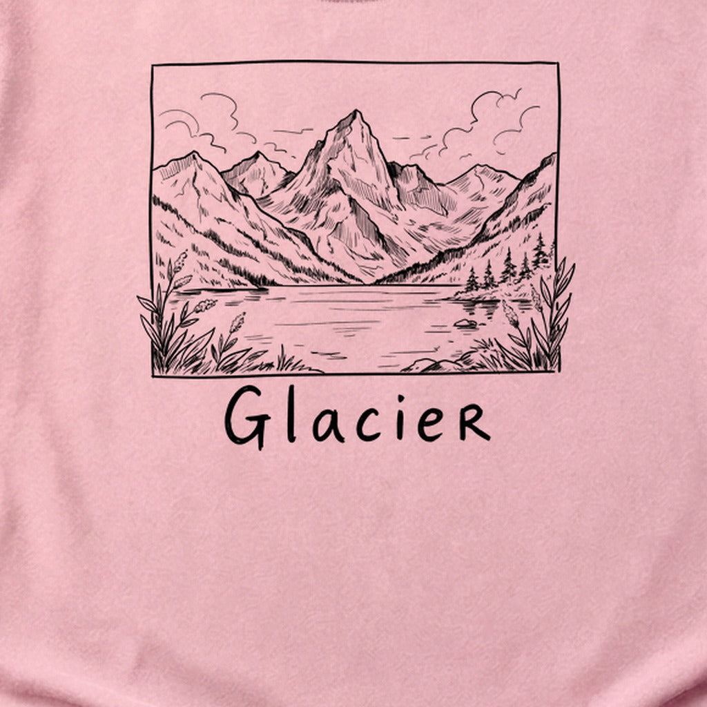 Glacier Line Drawing Cotton T-Shirt