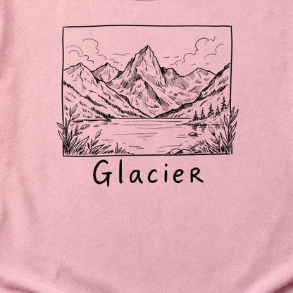 Glacier Line Drawing Cotton T-Shirt