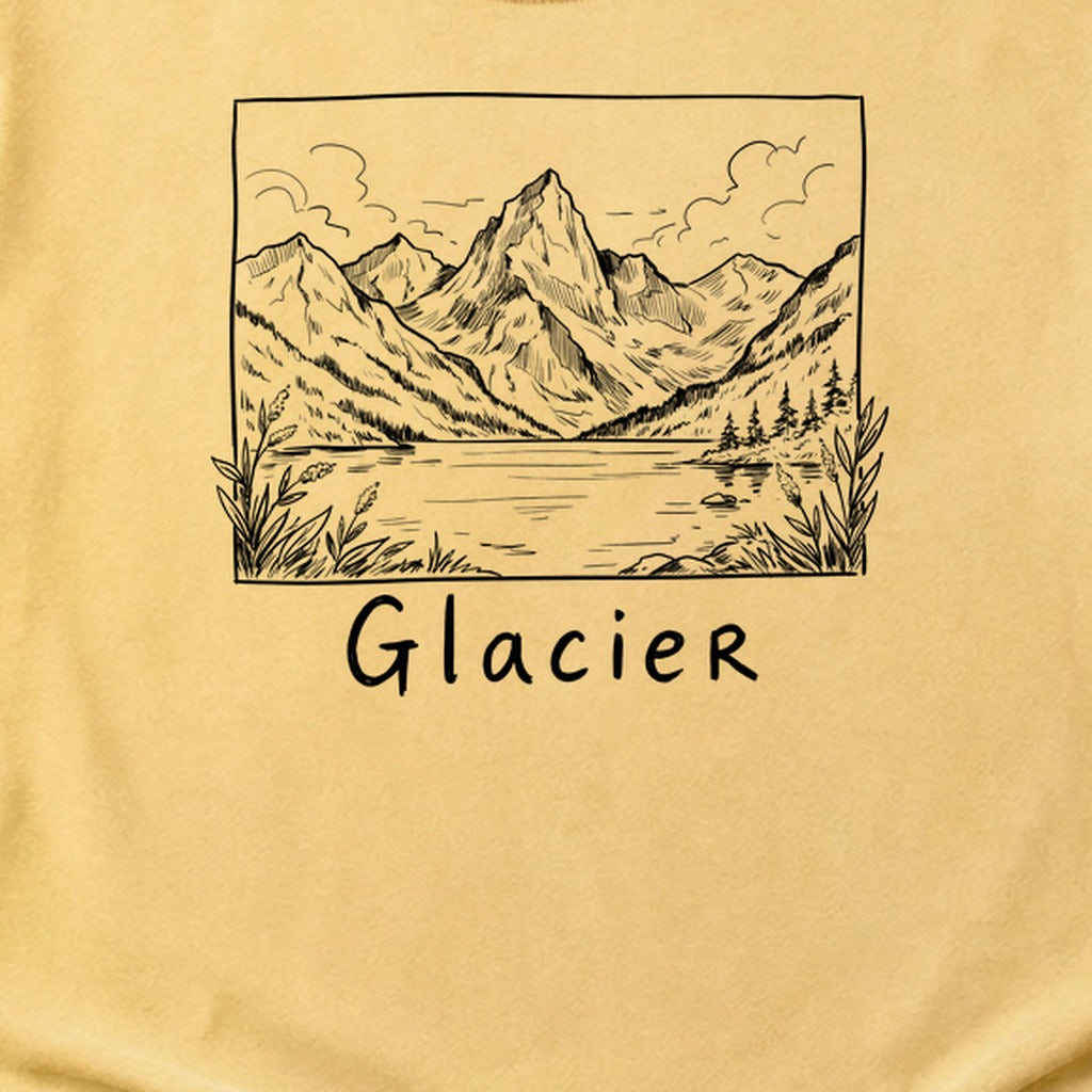Glacier Line Drawing Cotton T-Shirt