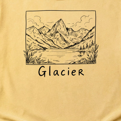 Glacier Line Drawing Cotton T-Shirt