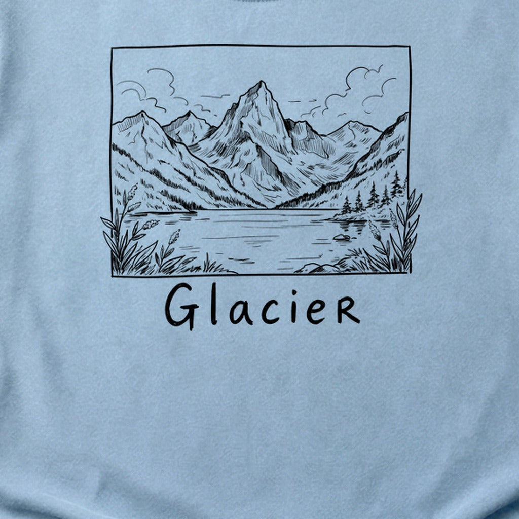 Glacier Line Drawing Cotton T-Shirt