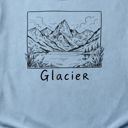 Glacier Line Drawing Cotton T-Shirt