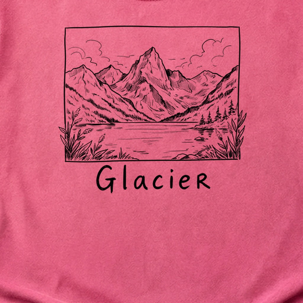 Glacier Line Drawing Cotton T-Shirt