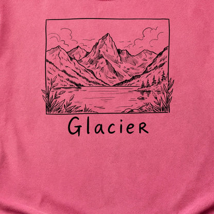 Glacier Line Drawing Cotton T-Shirt