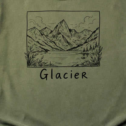 Glacier Line Drawing Cotton T-Shirt