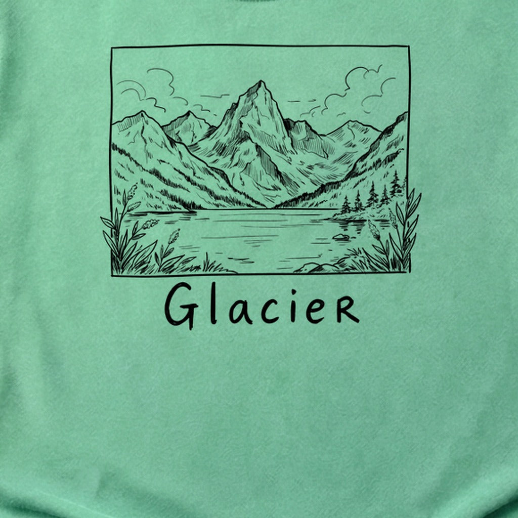 Glacier Line Drawing Cotton T-Shirt