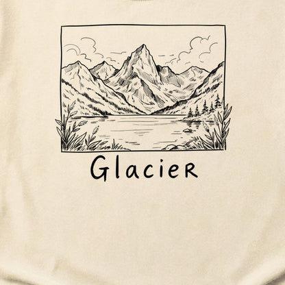 Glacier Line Drawing Cotton T-Shirt