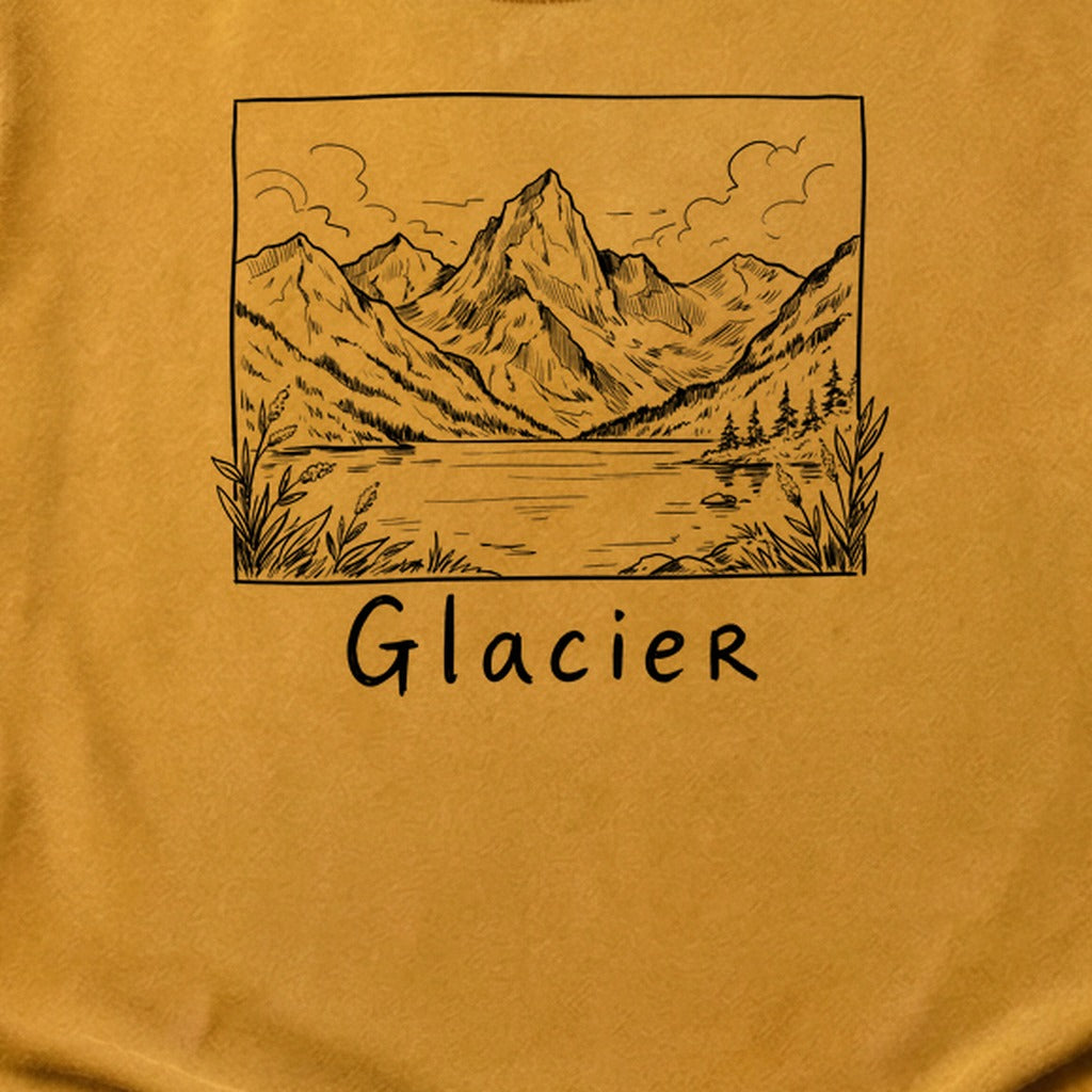 Glacier Line Drawing Cotton T-Shirt