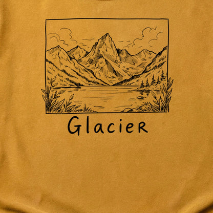 Glacier Line Drawing Cotton T-Shirt